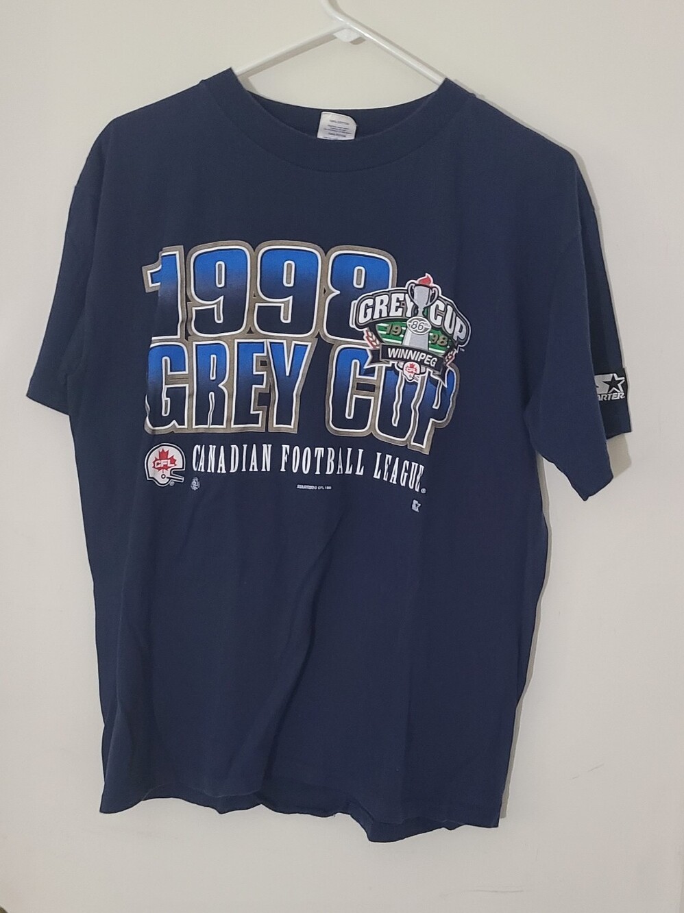 Starter (CFL) - Winnipeg Grey Cup Champions Single Stitch T-Shirt 1998 Medium